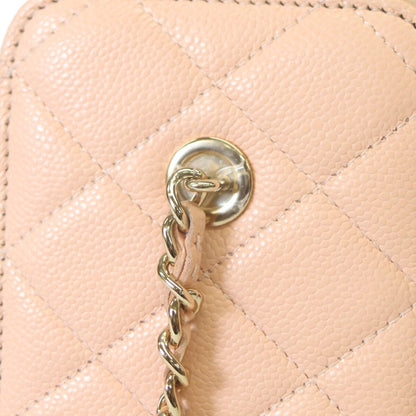Chanel Pink Beige Caviar Gold Chain Vanity Bag — view 7
