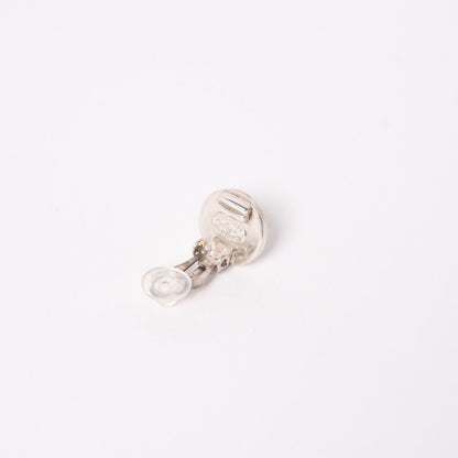 Chanel CC Logo Earrings 97 Button Metal Silver — view 5