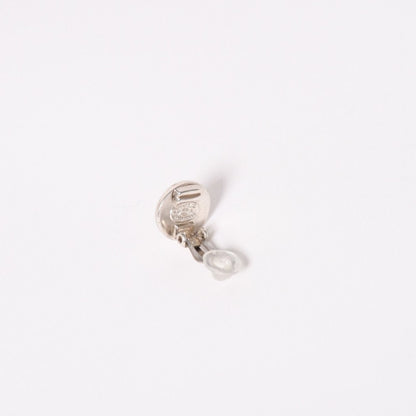 Chanel CC Logo Earrings 97 Button Metal Silver — view 6