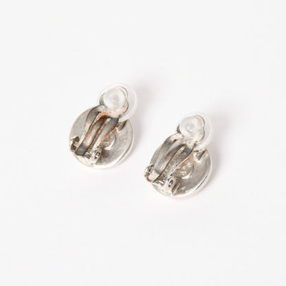 Chanel CC Logo Earrings 97 Button Metal Silver — view 3
