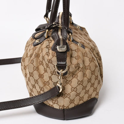 Gucci GG Canvas 2-Way Shoulder Bag Silver — view 4