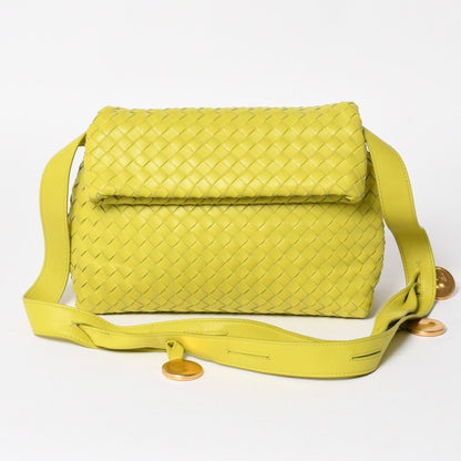 Bottega Veneta the Fold the Shoulder Bag Intrecciato Green
