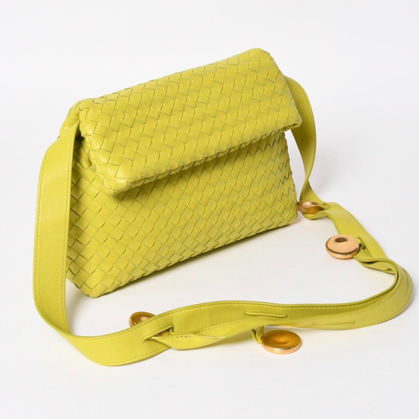 Bottega Veneta the Fold the Shoulder Bag Intrecciato Green — view 3