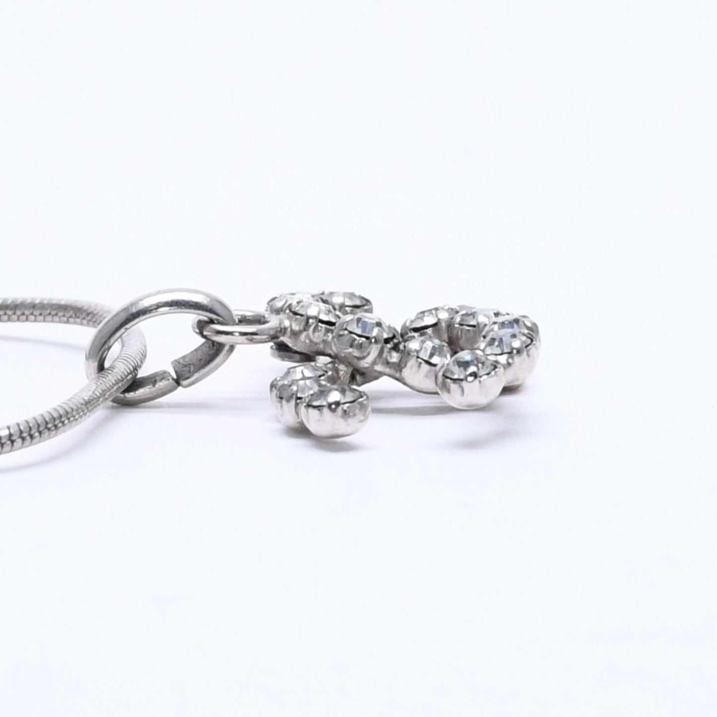 Chanel CC Logo Necklace Light Stone Silver — view 5
