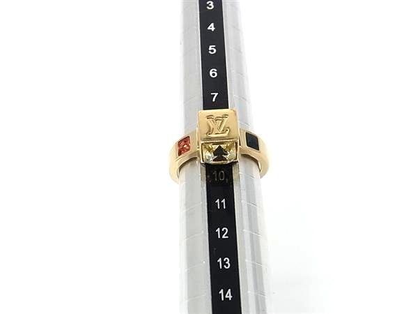 Louis Vuitton Ring Bague Gambling Gold Metal Rhinestone — view 3