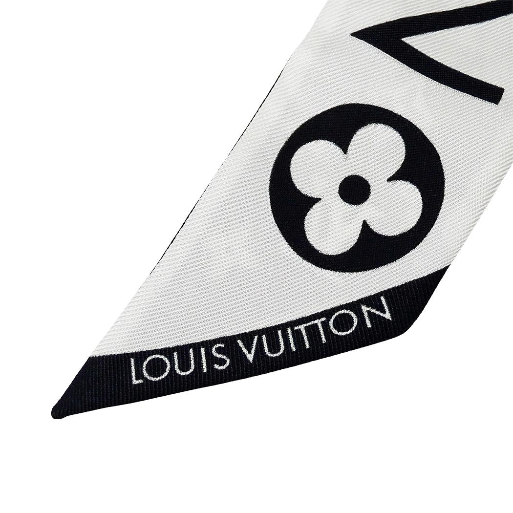 Louis Vuitton Scarf Silk Bandeau BB Monogram Infinity White Noir Black — view 4