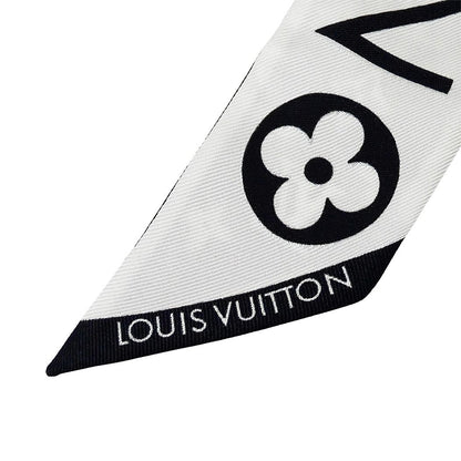 Louis Vuitton Scarf Silk Bandeau BB Monogram Infinity White Noir Black — view 4