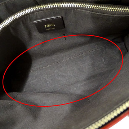 Fendi 2-Way Shoulder Bag Leather Visible Bugs Eye Gray Beige Studs — view 7