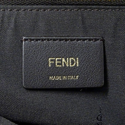 Fendi 2-Way Shoulder Bag Leather Visible Bugs Eye Gray Beige Studs — view 6