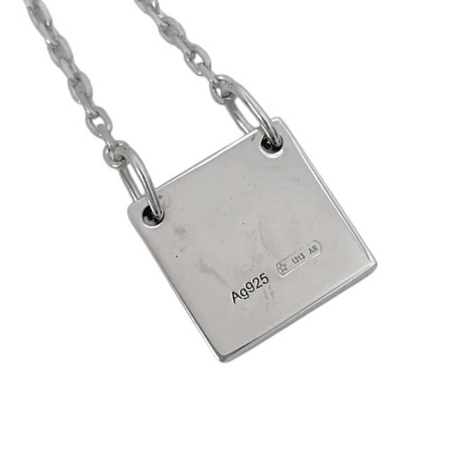 Gucci Logo Tag Necklace Silver 925 Sterling Plate — view 6