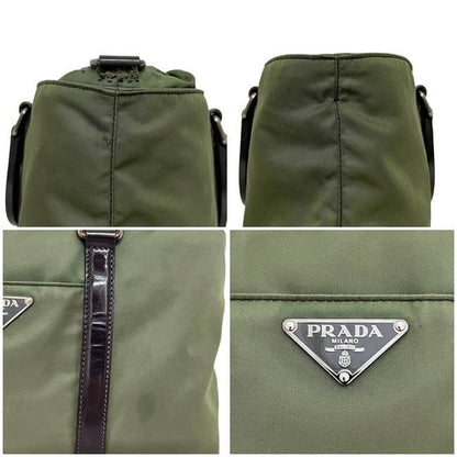 Prada 2-Way Shoulder Bag Khaki Green Tessuto Nylon Leather — view 5