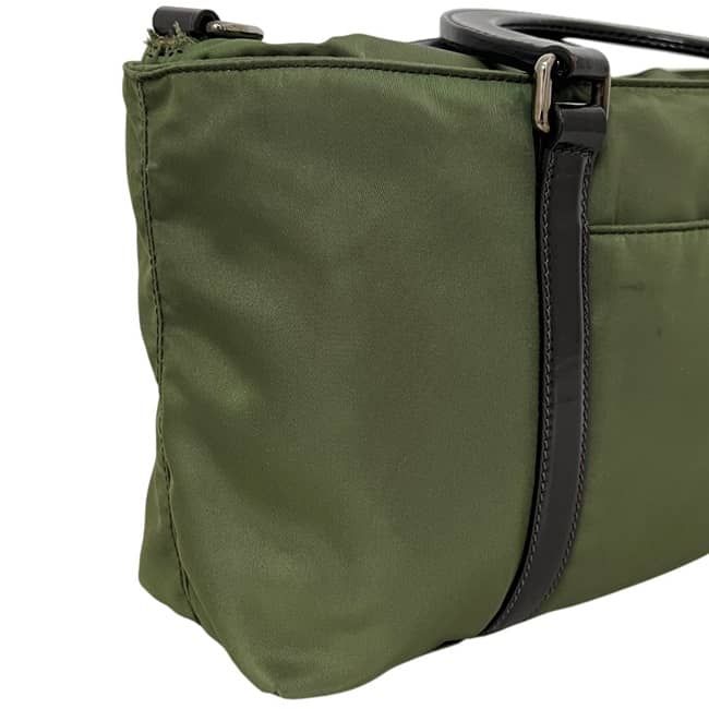 Prada 2-Way Shoulder Bag Khaki Green Tessuto Nylon Leather — view 6