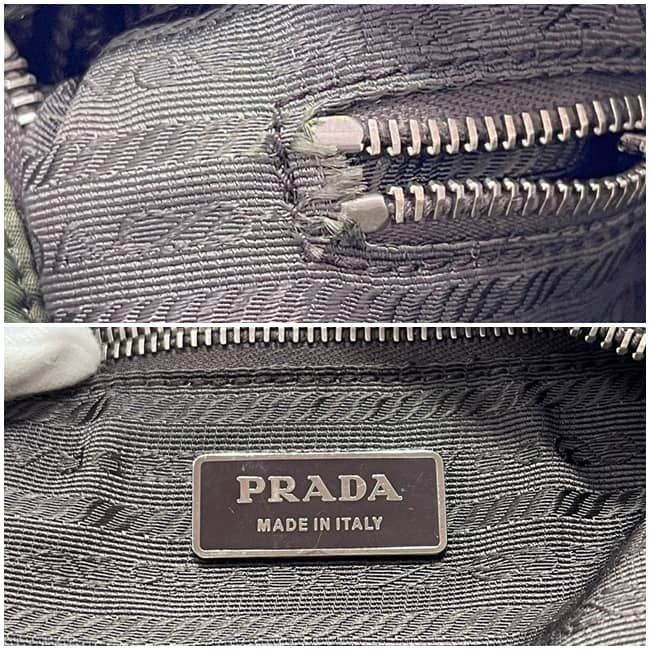 Prada 2-Way Shoulder Bag Khaki Green Tessuto Nylon Leather — view 4