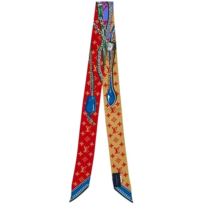 Louis Vuitton Ribbon Scarf Bandeau BB Ultimate Blue Orange Red Monogram Already — view 2