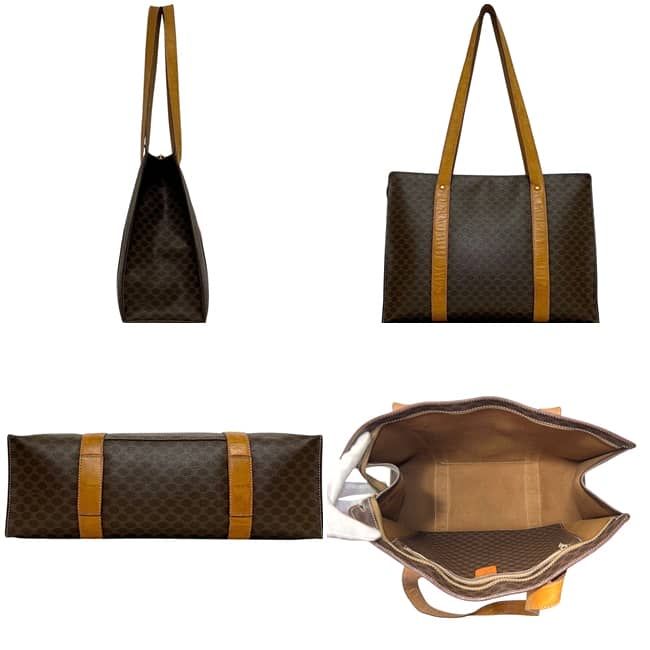 Celine Tote Brown Macadam Leather Document Shoulder Bag — view 2