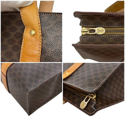 Celine Tote Brown Macadam Leather Document Shoulder Bag — view 4