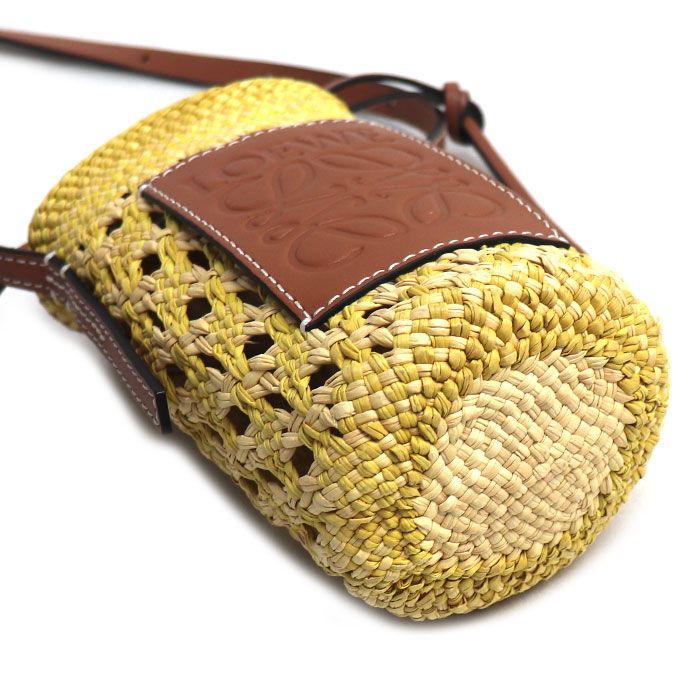 Loewe Anagram Cylinder Pocket Shoulder Bag Yellow — view 3