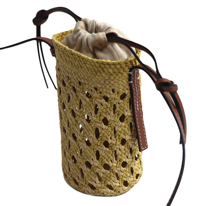 Loewe Anagram Cylinder Pocket Shoulder Bag Yellow — view 2