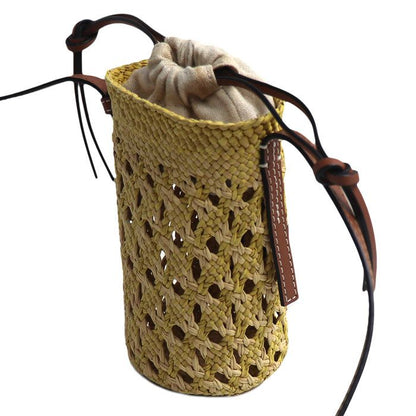 Loewe Anagram Cylinder Pocket Shoulder Bag Yellow — view 2