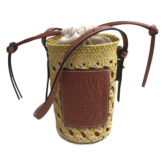 Loewe Anagram Cylinder Pocket Shoulder Bag Yellow