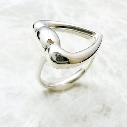 Gucci Horsebit Heart Silver Ring — view 4