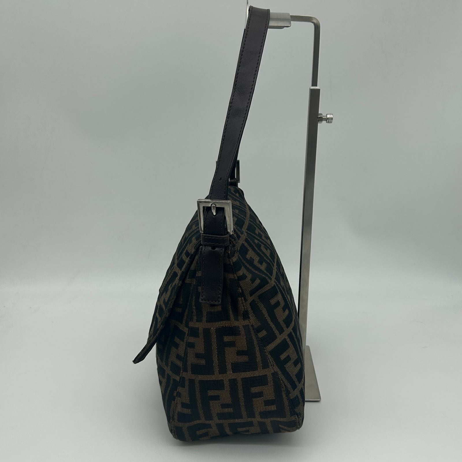 Fendi Zucca Shoulder Bag Canvas Leather Brown — view 4