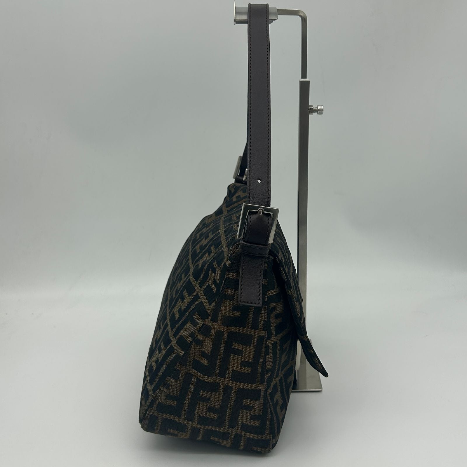 Fendi Zucca Shoulder Bag Canvas Leather Brown — view 3