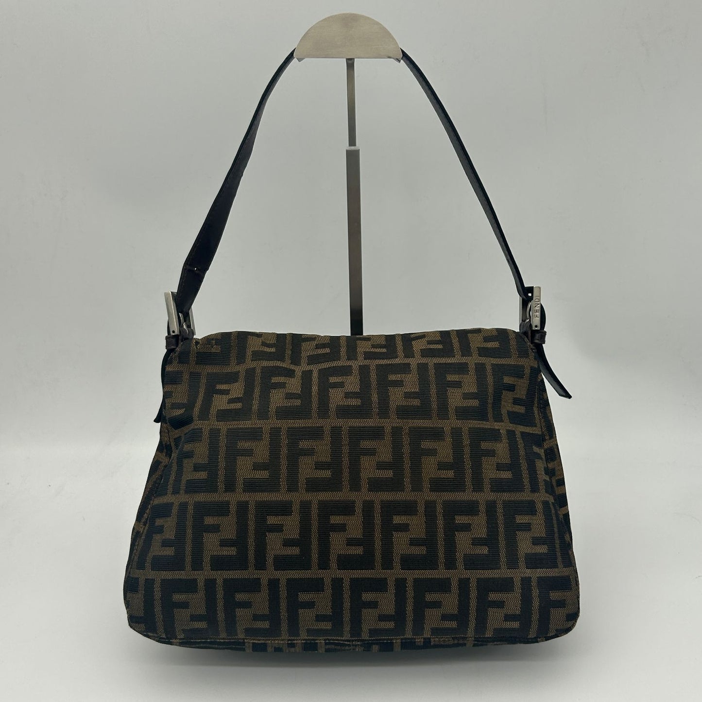 Fendi Zucca Shoulder Bag Canvas Leather Brown — view 2