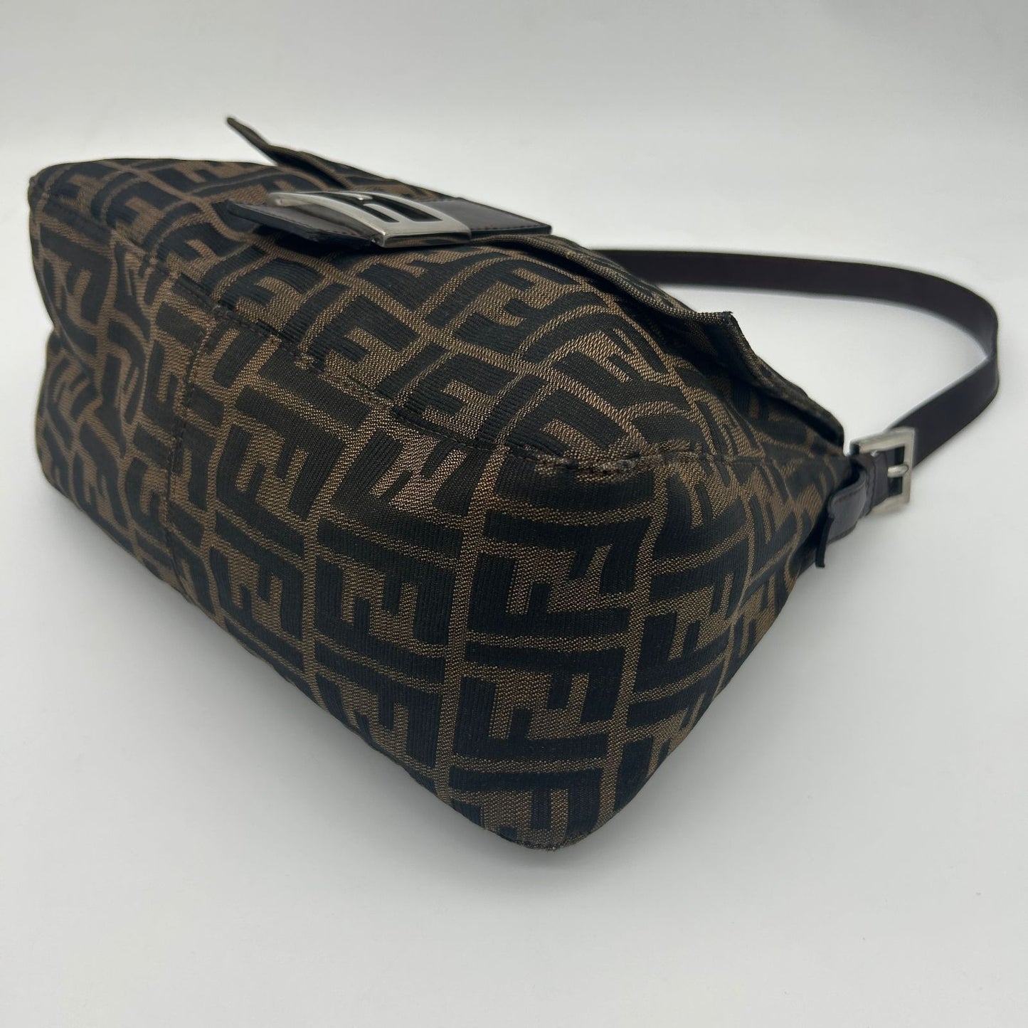 Fendi Zucca Shoulder Bag Canvas Leather Brown — view 7