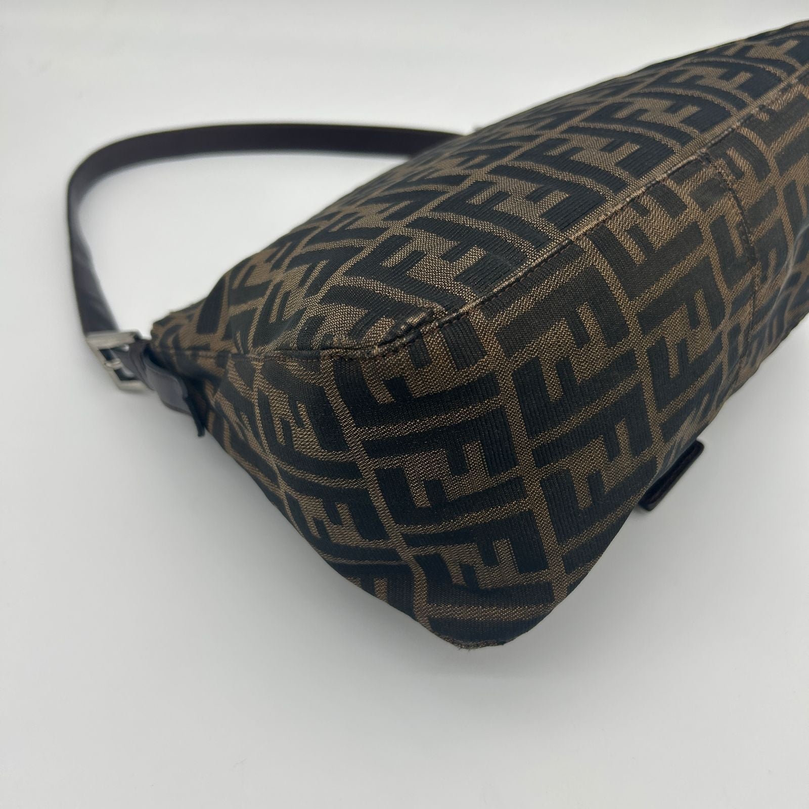 Fendi Zucca Shoulder Bag Canvas Leather Brown — view 8