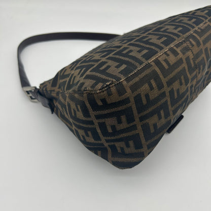 Fendi Zucca Shoulder Bag Canvas Leather Brown — view 8