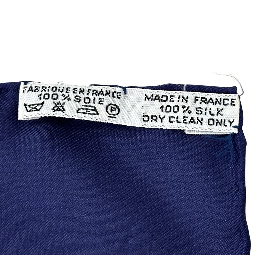 Hermes Scarf Carre 90 Mexique Mexico Silk Navy Multicolor Feather — view 5