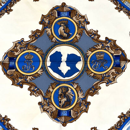 Hermes Scarf Carre 90 L'entente Cordiale Franco British Alliance Silk Blue — view 2