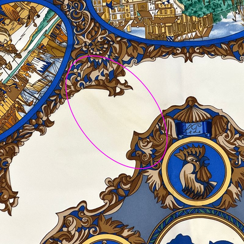 Hermes Scarf Carre 90 L'entente Cordiale Franco British Alliance Silk Blue — view 8