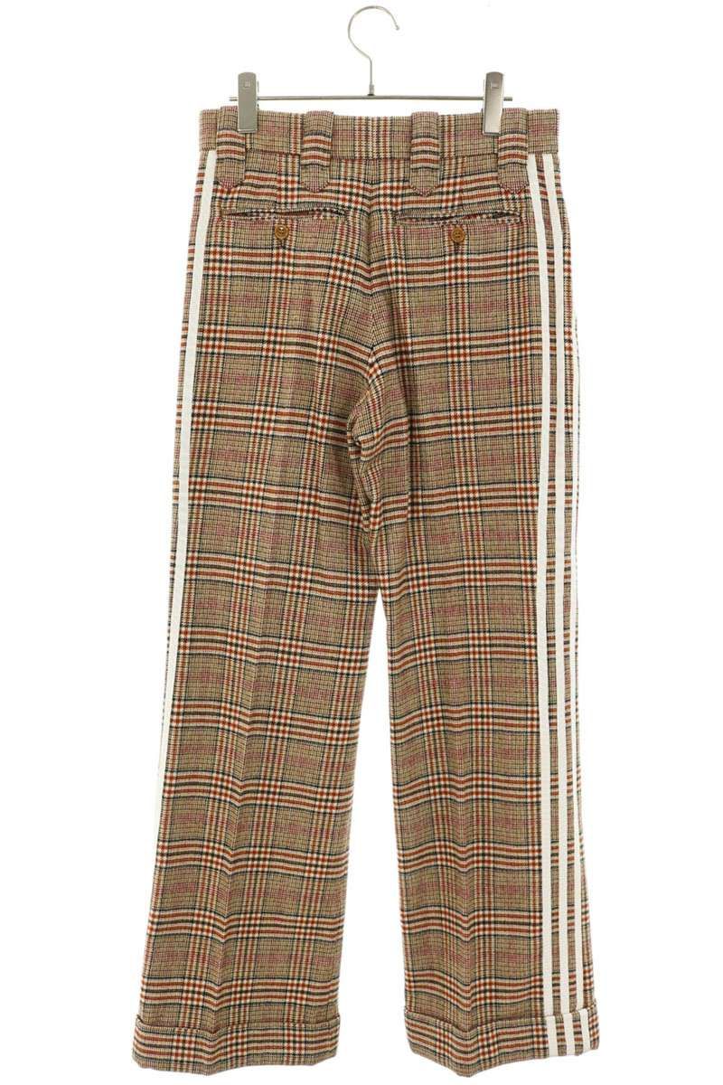 Gucci Sleeve Stripe Horsebit Check Wool Long Pants 44 — view 2