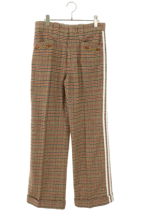Gucci Sleeve Stripe Horsebit Check Wool Long Pants 44