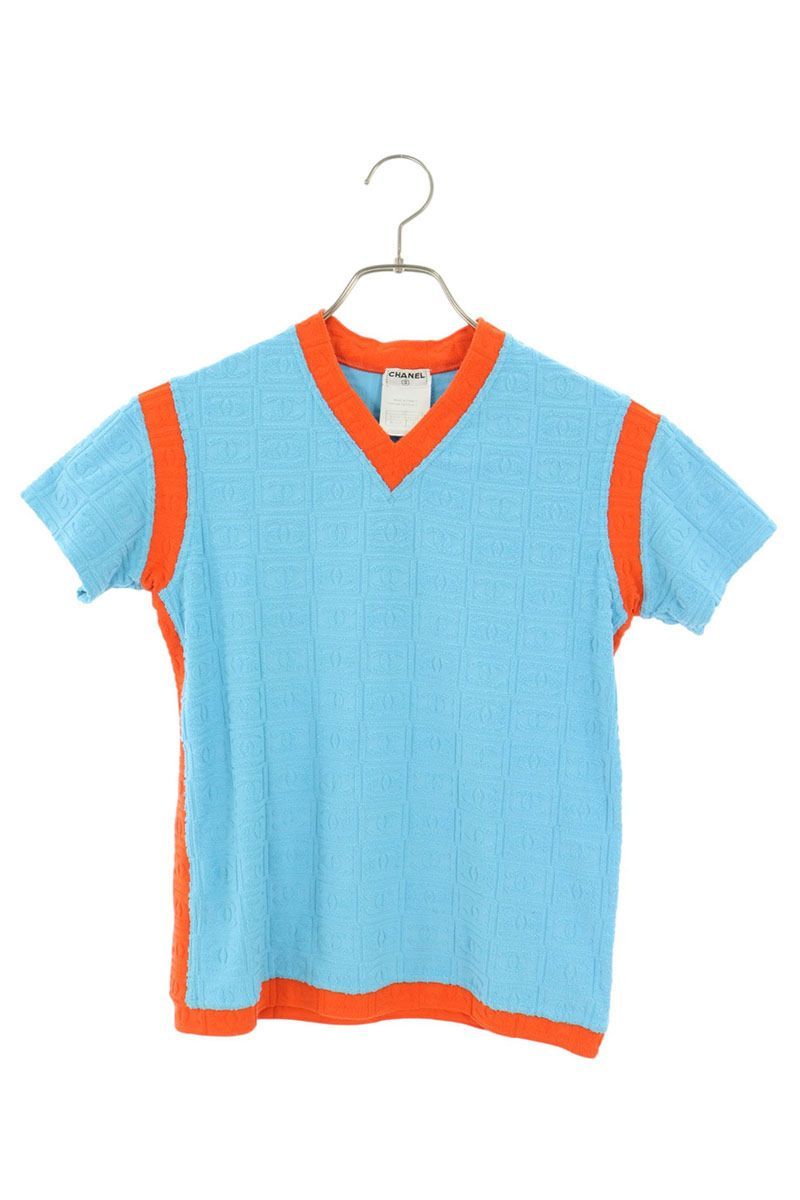 Chanel CC Logo Pile Bicolor Ground T-Shirt 38