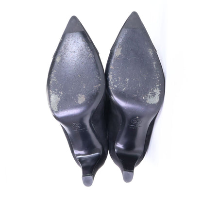 Chanel Gabrielle CC Logo Embroidery Suede Satin Pointed Toe Boots 40.5C — view 6