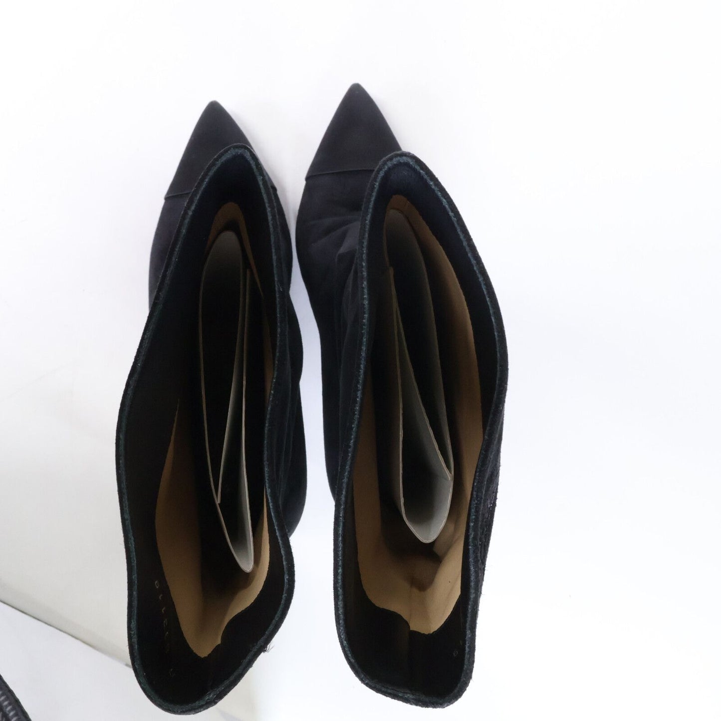 Chanel Gabrielle CC Logo Embroidery Suede Satin Pointed Toe Boots 40.5C — view 5