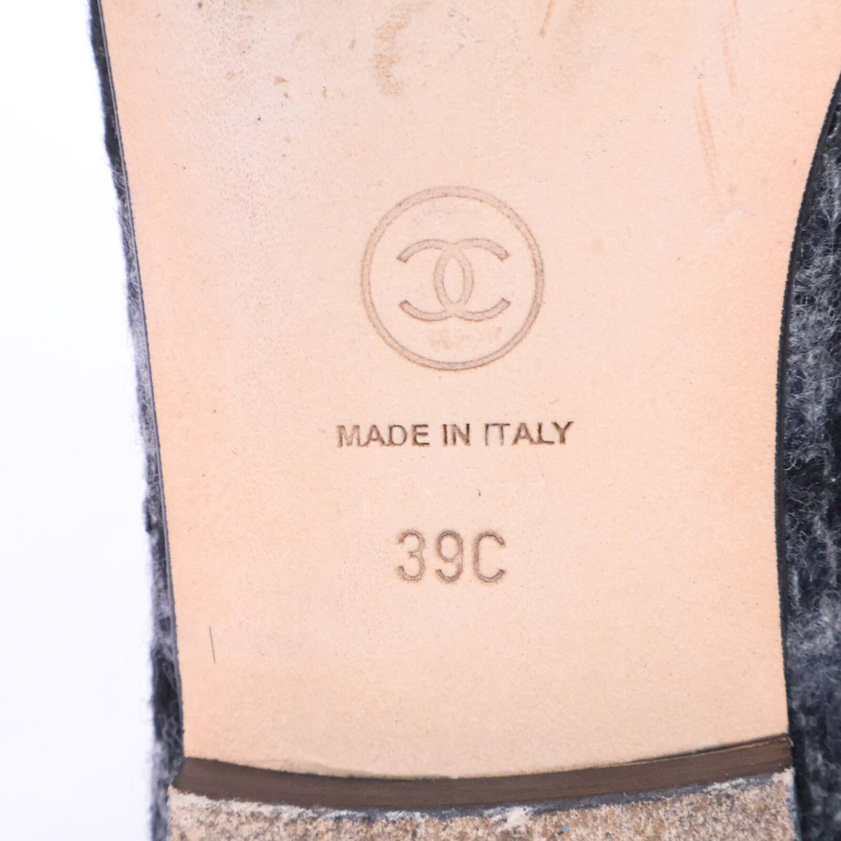 Chanel CC Logo Stitch Plaid Tweed Opera Shoes — view 8