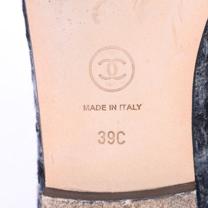 Chanel CC Logo Stitch Plaid Tweed Opera Shoes — view 8
