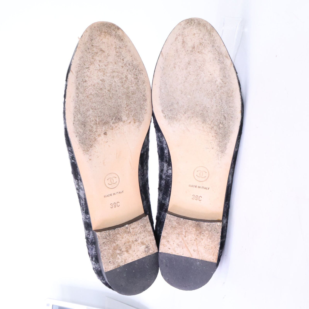 Chanel CC Logo Stitch Plaid Tweed Opera Shoes — view 6