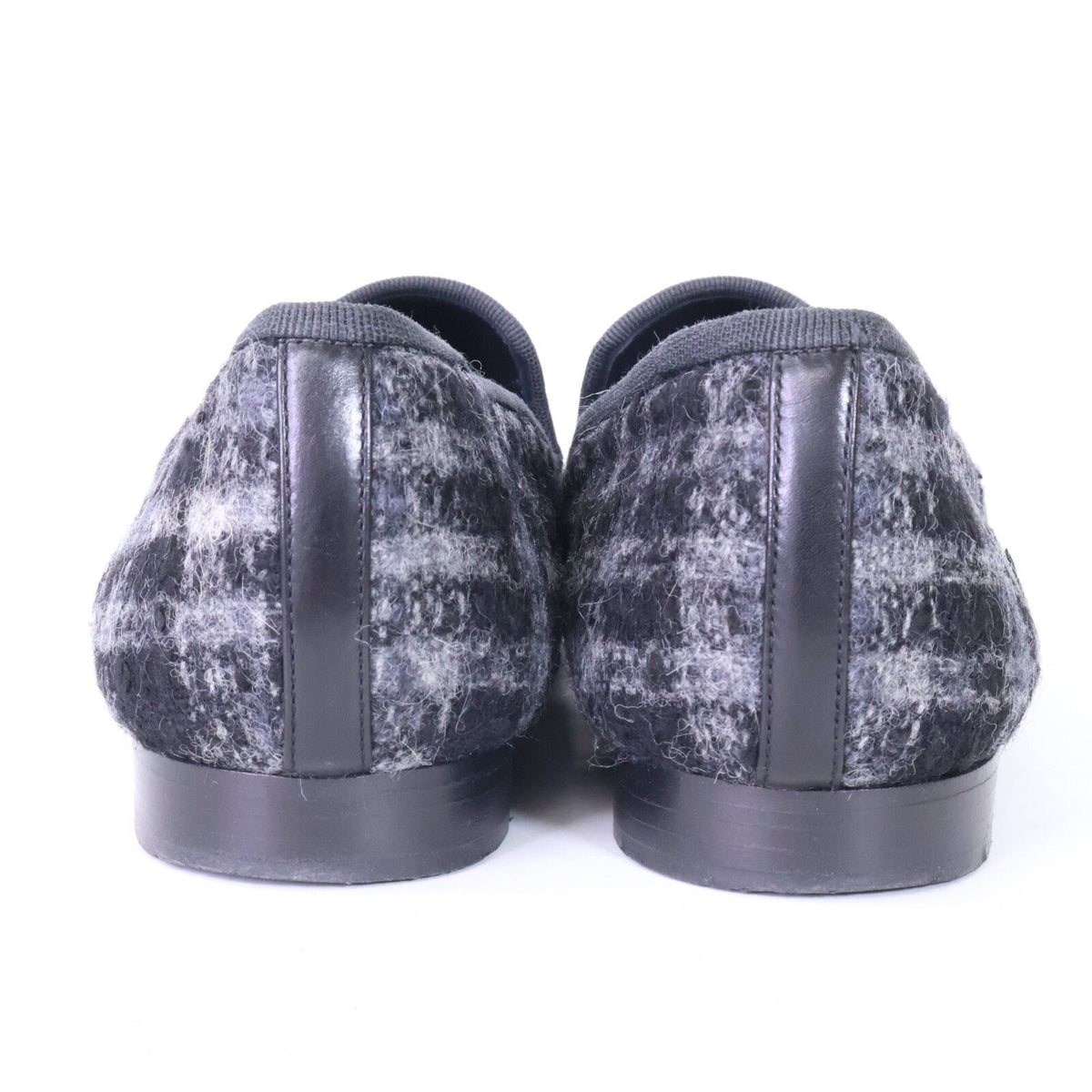 Chanel CC Logo Stitch Plaid Tweed Opera Shoes — view 3