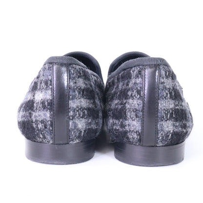 Chanel CC Logo Stitch Plaid Tweed Opera Shoes — view 3