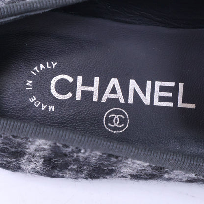 Chanel CC Logo Stitch Plaid Tweed Opera Shoes — view 7