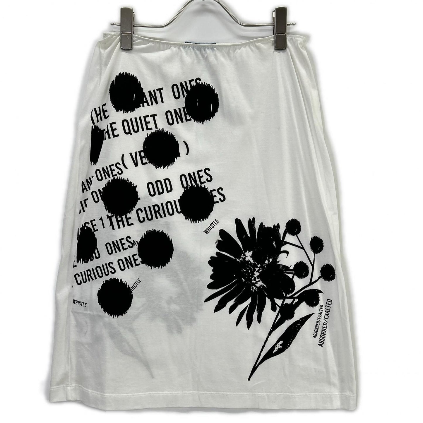 Prada Raf Simons White Cotton Print Midi Skirt