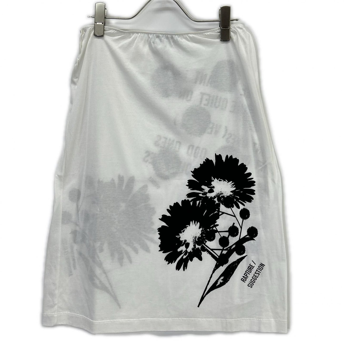 Prada Raf Simons White Cotton Print Midi Skirt — view 2