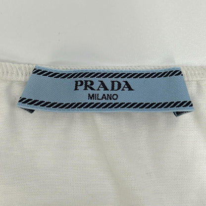 Prada Raf Simons White Cotton Print Midi Skirt — view 3