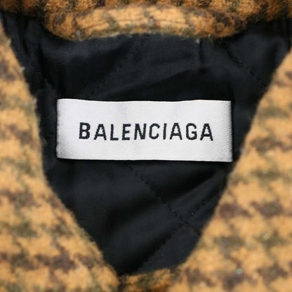 Balenciaga Pre Fall Houndstooth Reflector Trim Over Coat Brown 34 — view 3