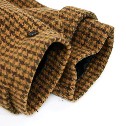 Balenciaga Pre Fall Houndstooth Reflector Trim Over Coat Brown 34 — view 5